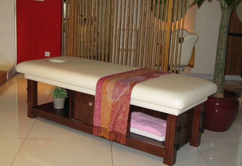 solid wood massage bed, SPA massage bed